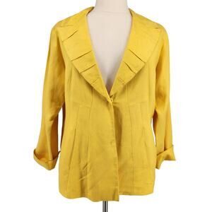 Ashley Stewart Linen Yellow Jacket 18W